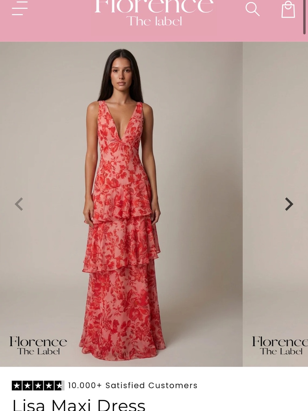 Lisa Maxi Dress - Coral Floral. Brand new with tags.